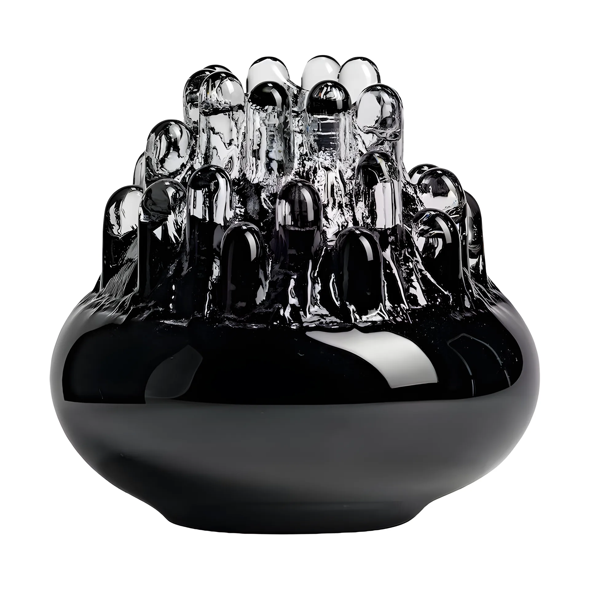 Polar porta-velas 200 mm, Preto Kosta Boda