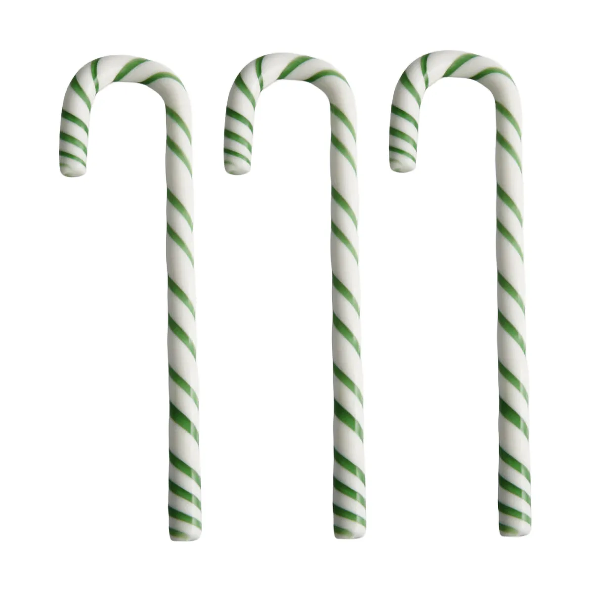 Polka bastão decorativo 17 cm 3 unidades, Branco-verde Kosta Boda