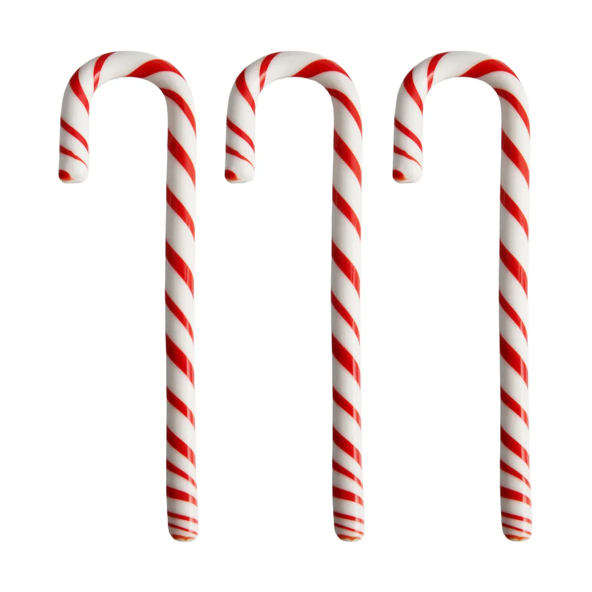 Polka bastão decorativo 17 cm 3 unidades, Branco-vermelho Kosta Boda