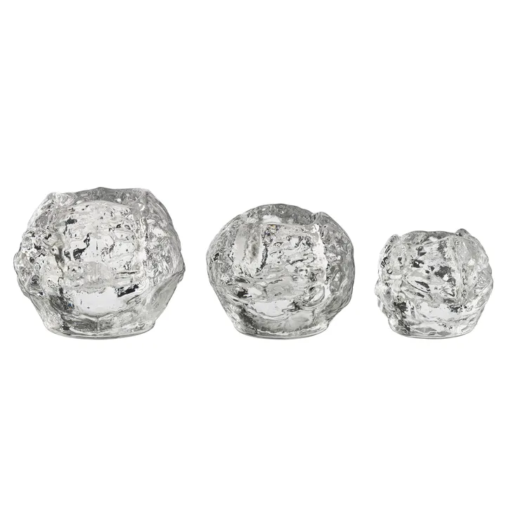 Snowball porta-velas conjunto de 3 - Conjunto de 3 - Kosta Boda
