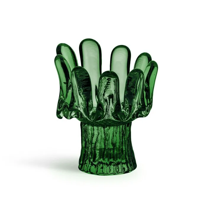 Solros porta-velas 11,5 cm, Verde-esmeralda Kosta Boda