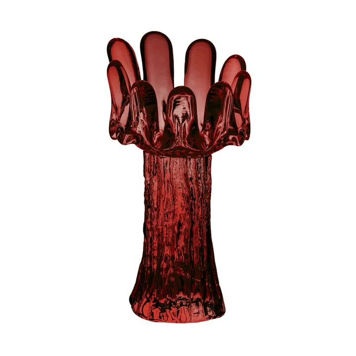 Solros porta-velas 18 cm - Vermelho - Kosta Boda