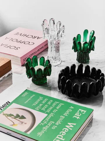 Solros porta-velas 9,2 cm - Verde-esmeralda - Kosta Boda