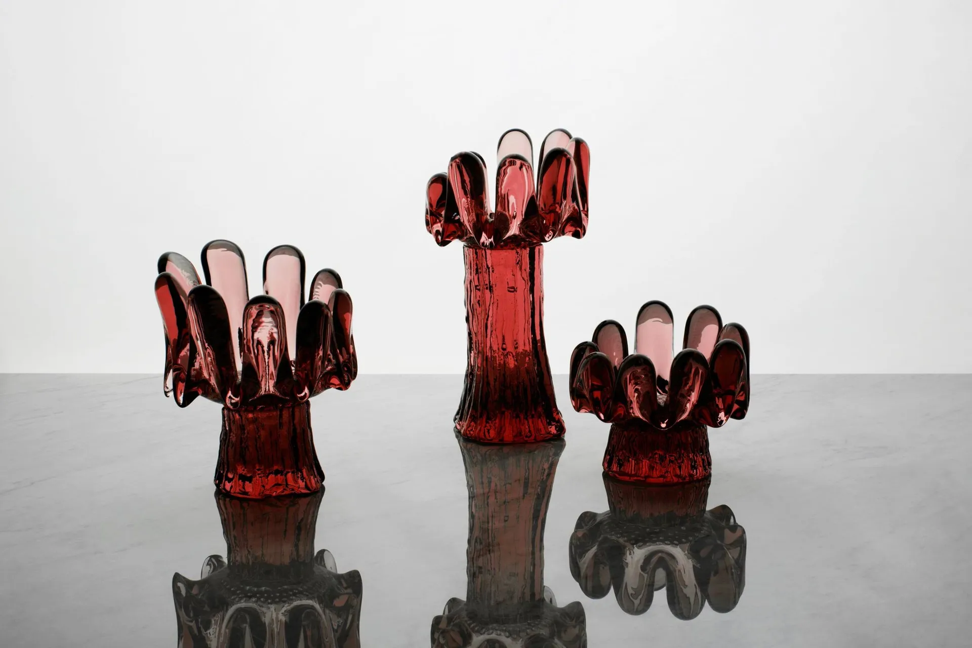 Solros porta-velas 9,2 cm, Vermelho Kosta Boda