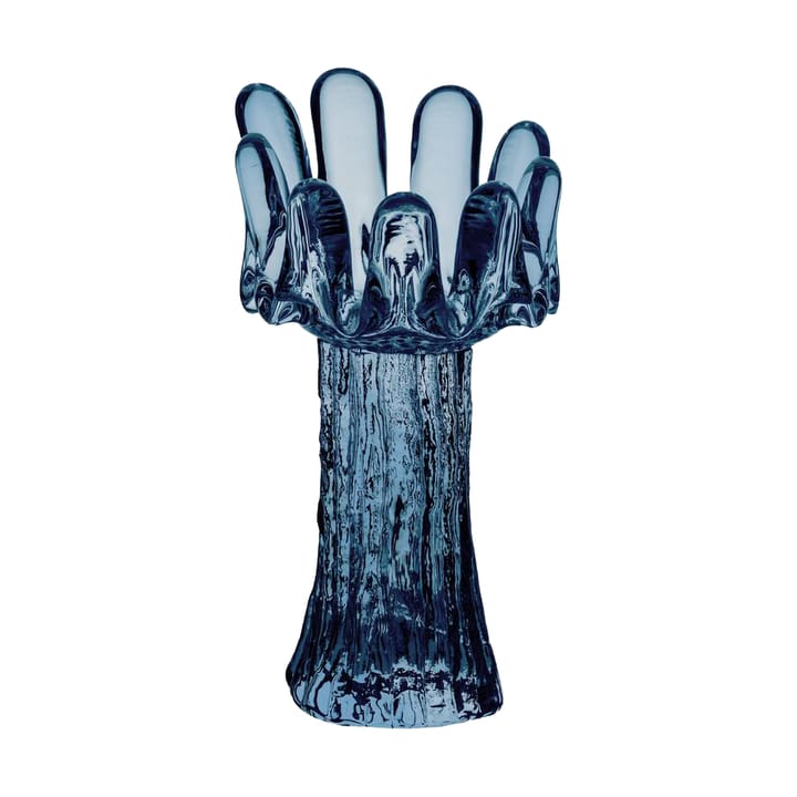 Solros porta-velas em vidro circular 18 cm - Azul - Kosta Boda