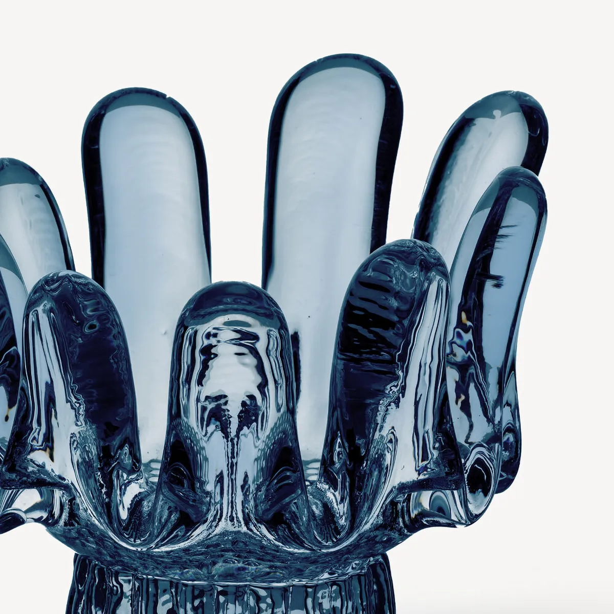 Solros porta-velas em vidro circular 9,2 cm, Azul Kosta Boda