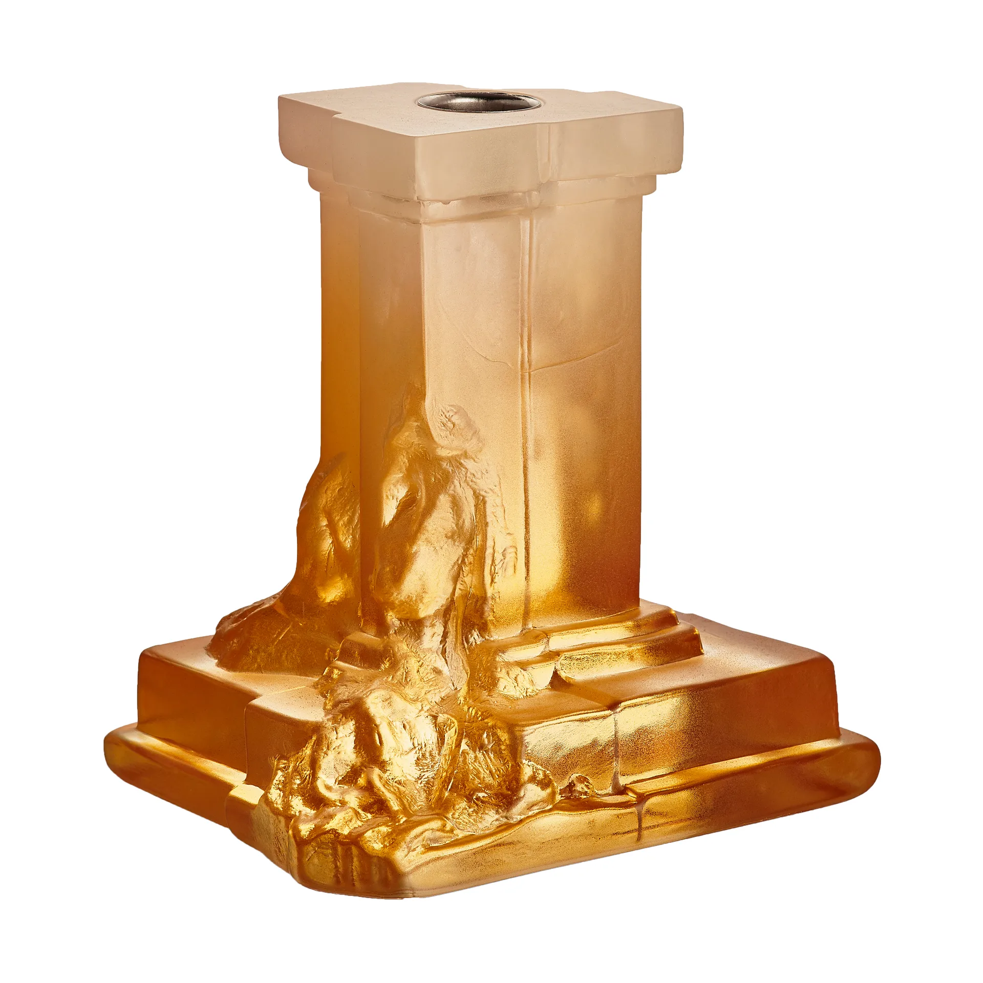 Suporte de velas Rocky Baroque 150 mm, Névoa âmbar Kosta Boda