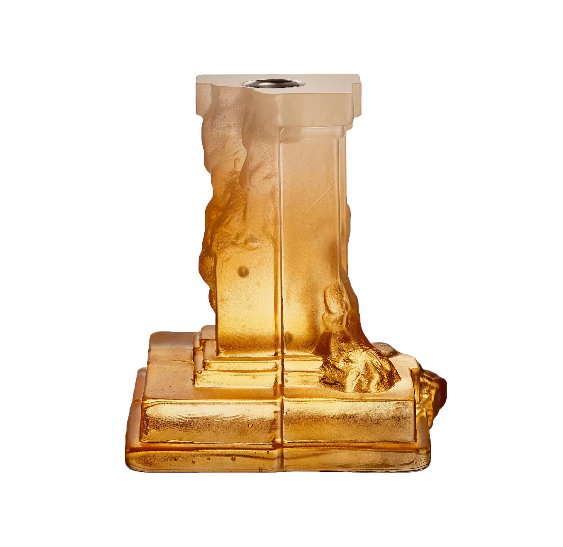 Suporte de velas Rocky Baroque 150 mm, Névoa âmbar Kosta Boda