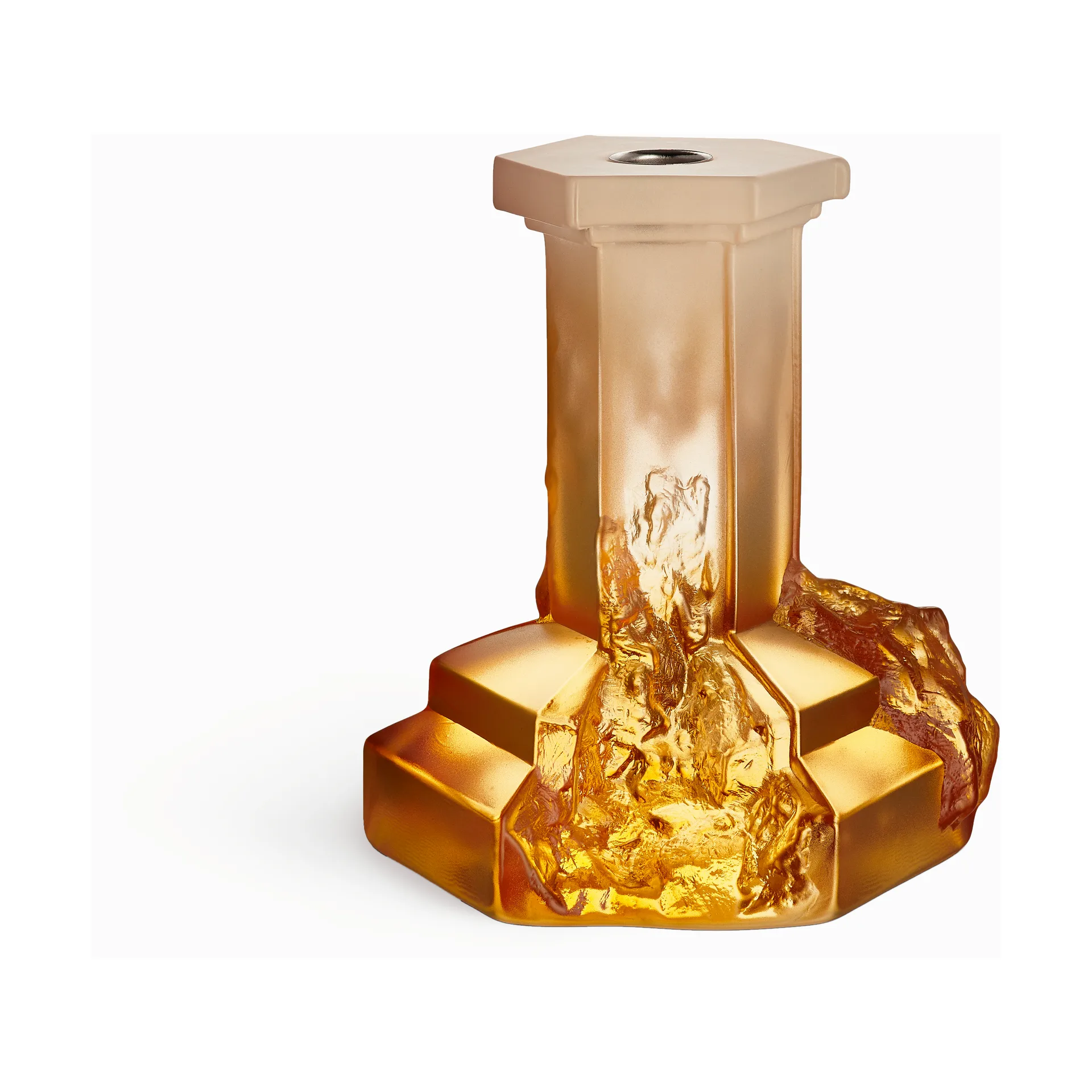 Suporte de velas Rocky Baroque 175 mm, Névoa âmbar Kosta Boda