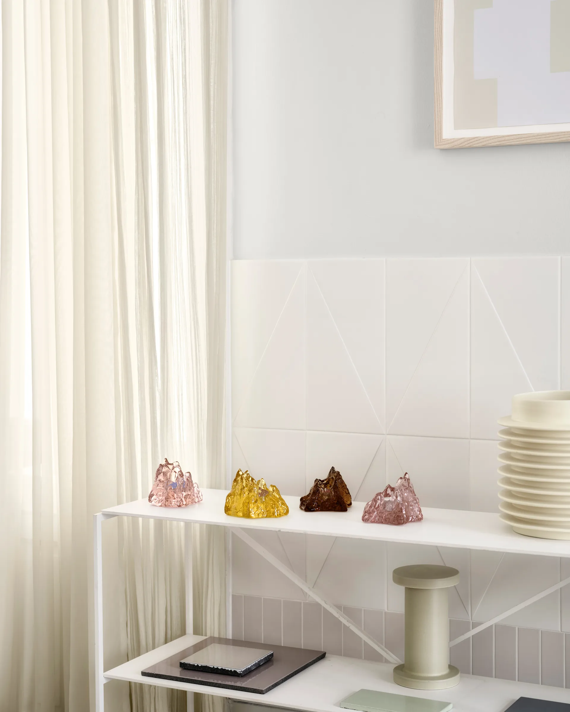 The Rock porta-velas 91 mm, Amarelo Kosta Boda