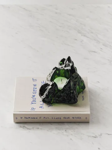 The Rock porta-velas 91 mm - Verde esmeralda - Kosta Boda