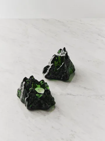 The Rock porta-velas 91 mm - Verde esmeralda - Kosta Boda