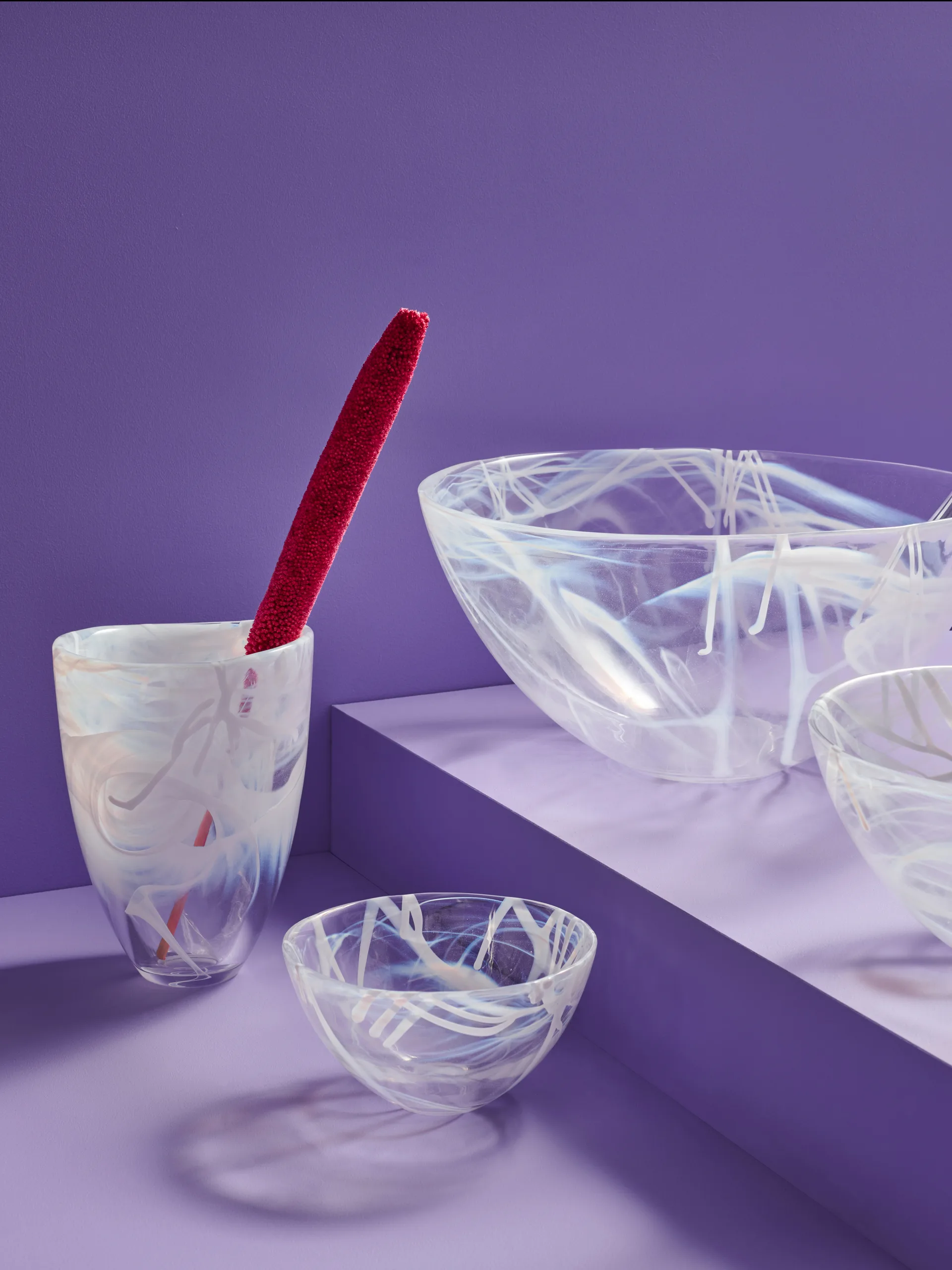 Vaso Contrast 200 mm, Branco-branco Kosta Boda