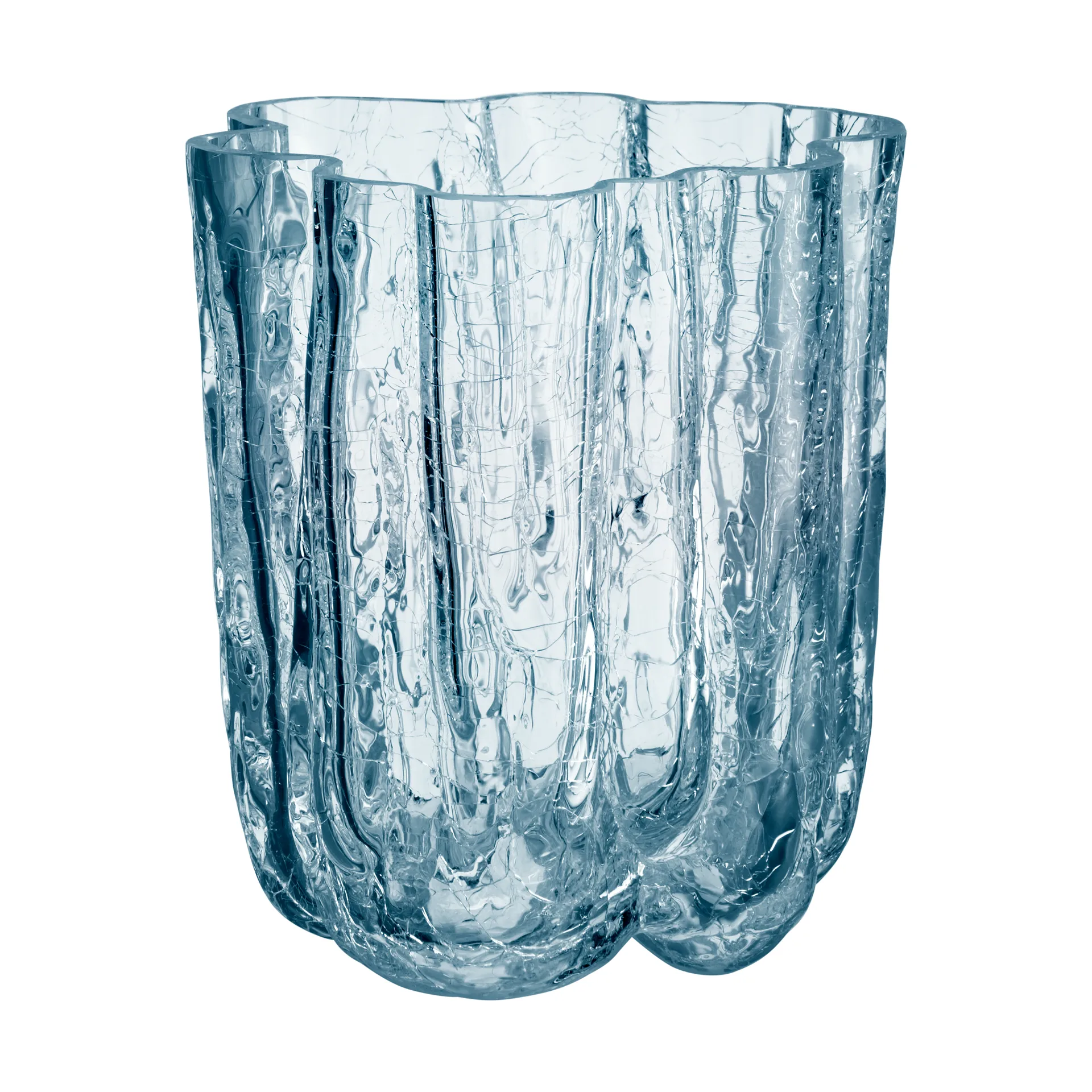 Vaso Crackle circular 121 mm, Azul gelo Kosta Boda