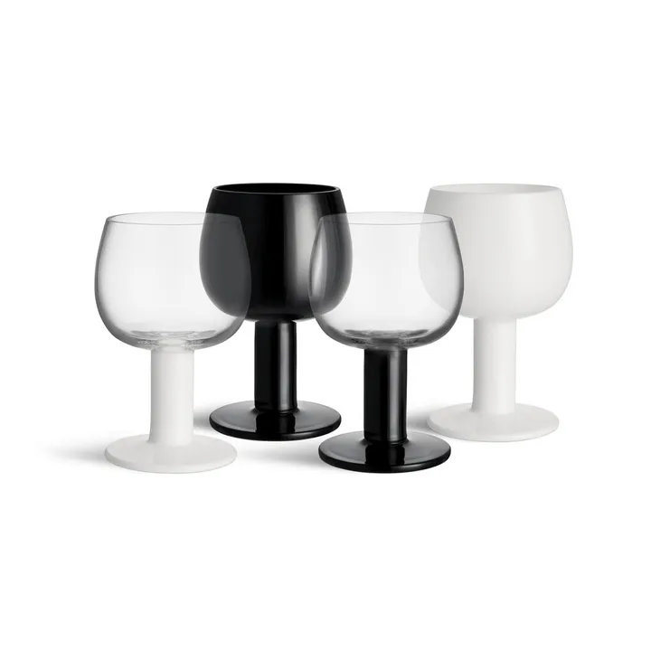 vidro Fars - Branco-preto, conjunto de 4 - Kosta Boda