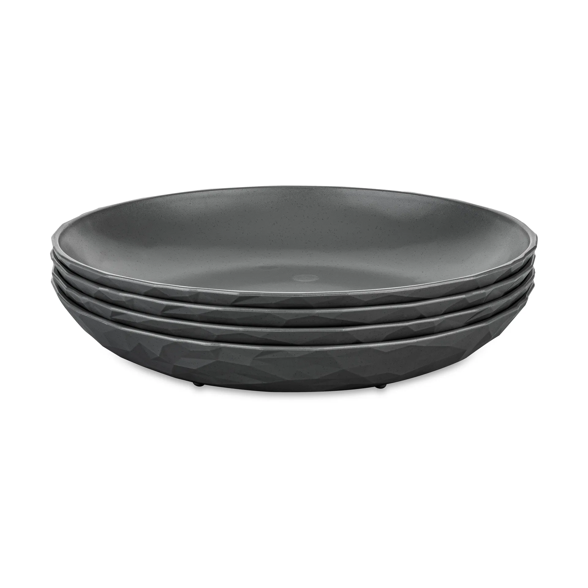 Club prato fundo Ø22 cm 4 unidades em termoplástico biocircular, Cinza freixo natural Koziol