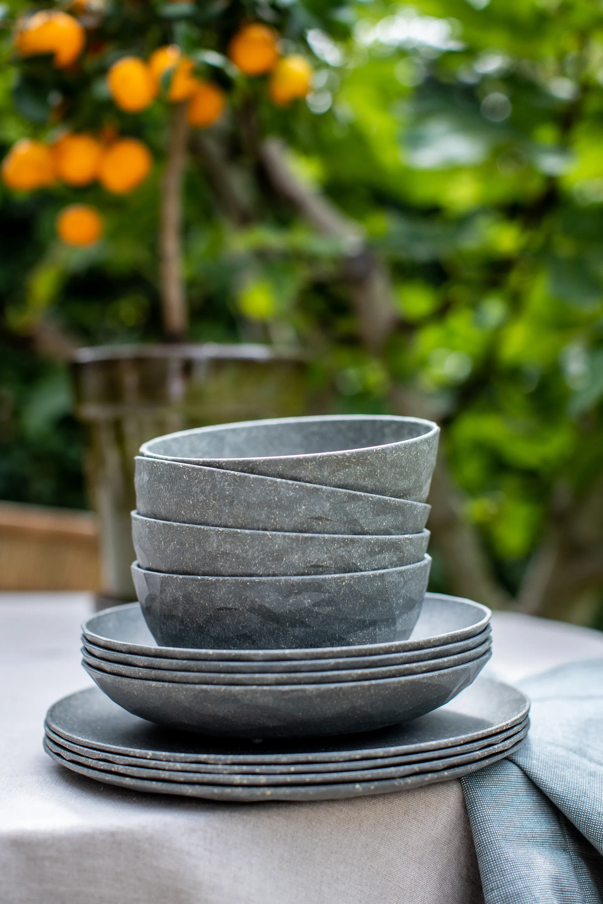 Club tigela Ø16,2 cm 4 unidades em termoplástico biocircular, Cinza freixo natural Koziol