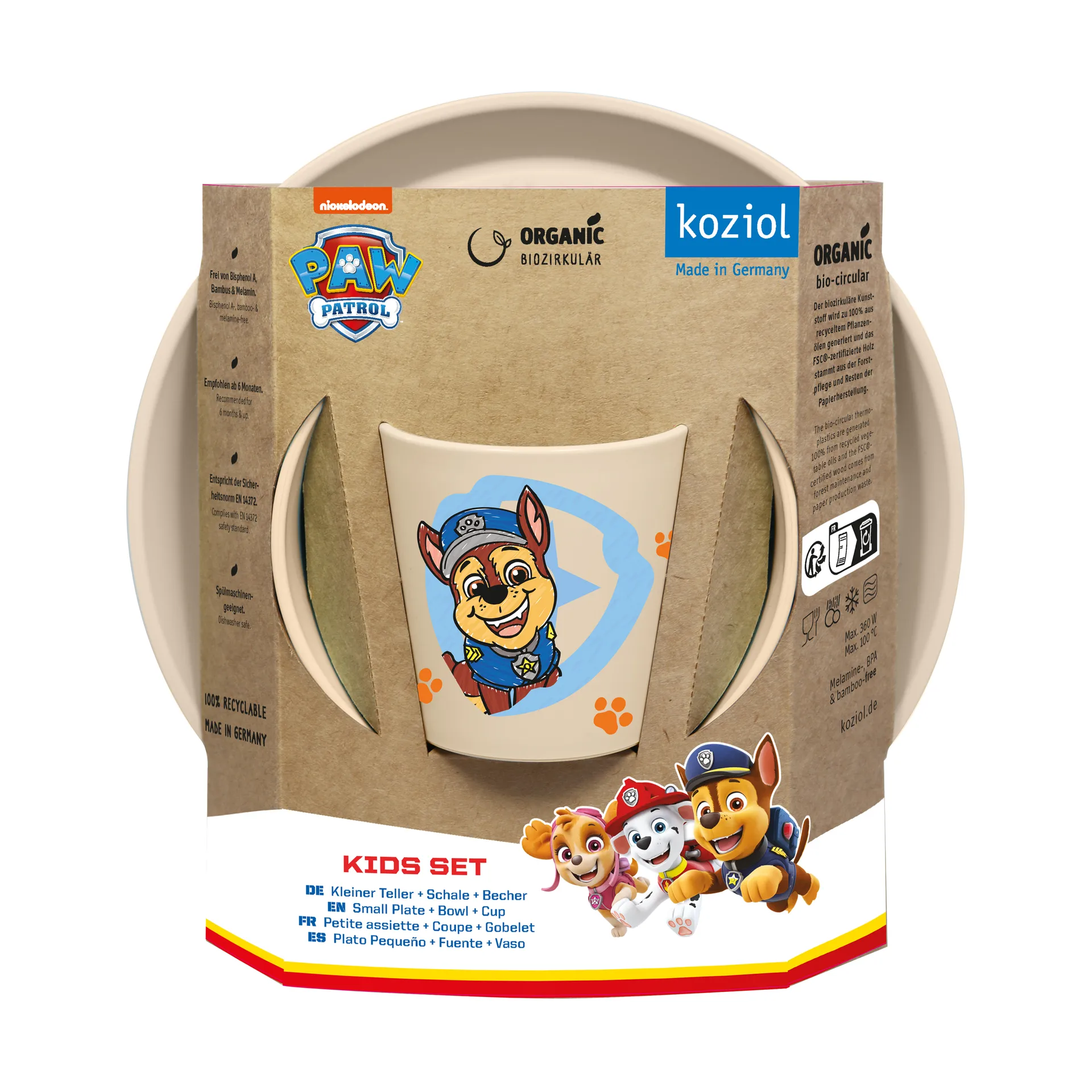 Connect Paw Patrol loiça para crianças 3 peças, Beige Koziol