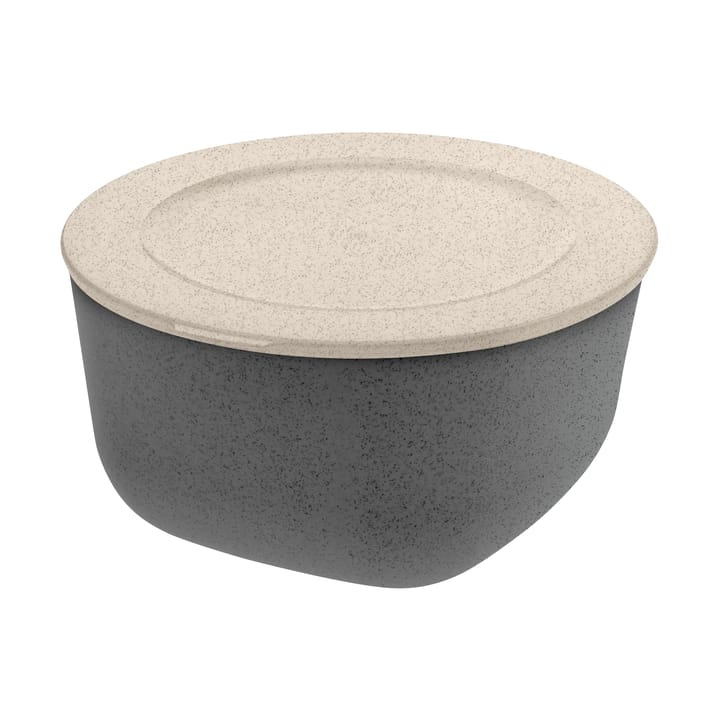 Connect tigela/bacia com tampa 2 L em termoplástico biocircular - Cinza freixo natural - Koziol