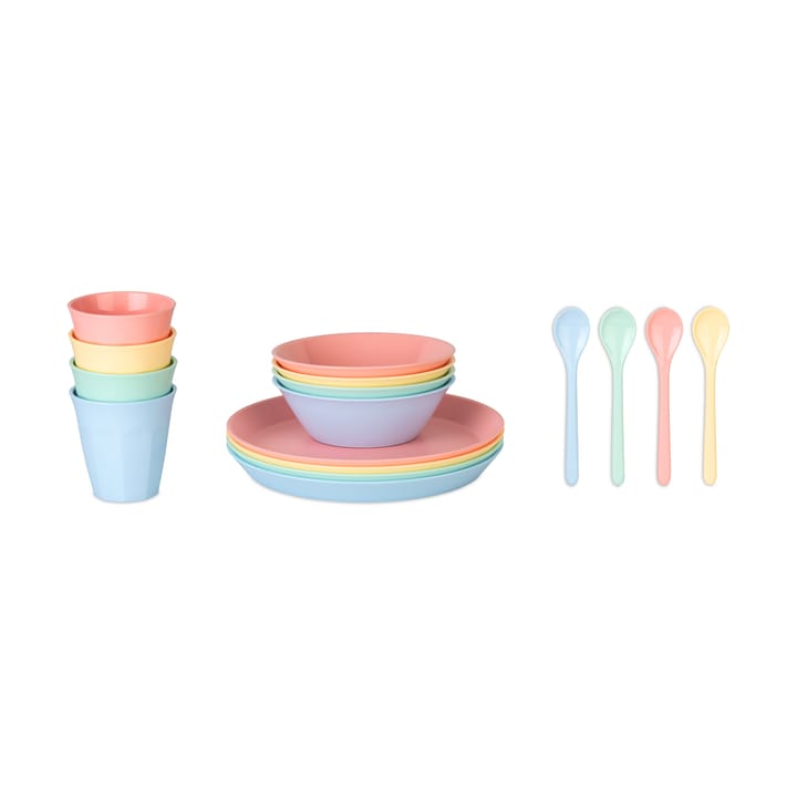 Nora Macarons conjunto de loiça de 16 peças - Multicolor - Koziol
