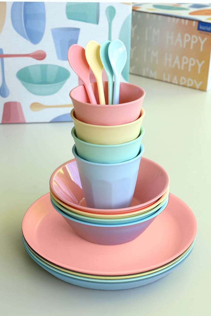 Nora Macarons conjunto de loiça de 16 peças, Multicolor Koziol