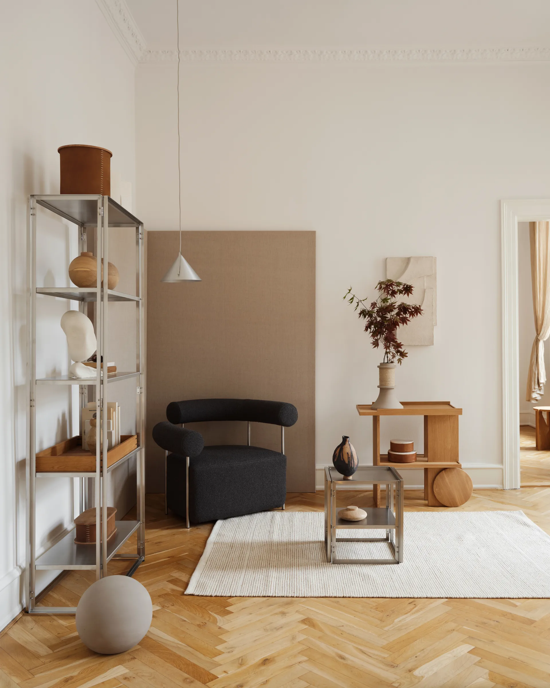 Axis mesa lateral 42x80 cm, Carvalho aquecido laqueado Kristina Dam Studio