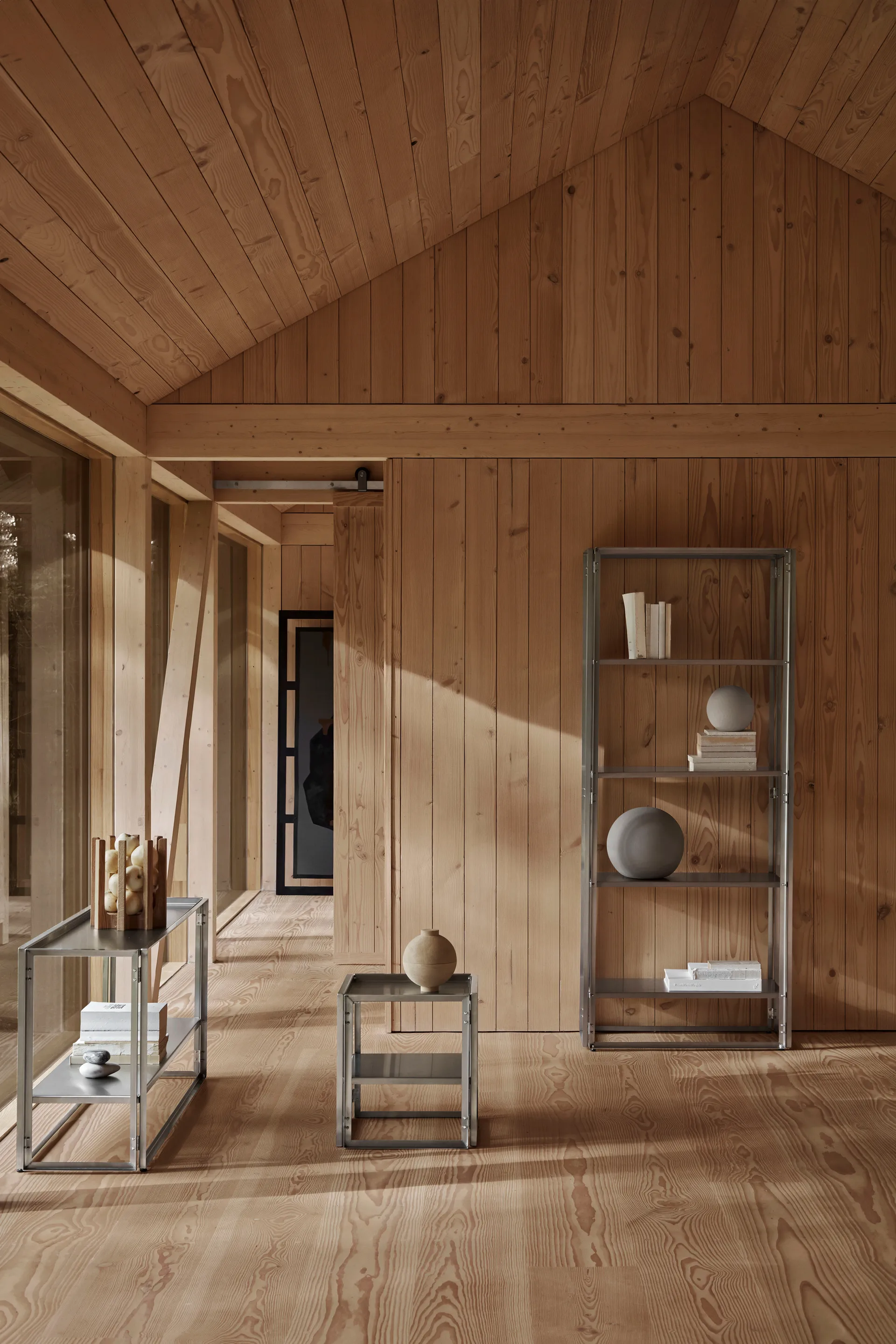 Foldable mesa lateral 40x40 cm, Aço inoxidável escovado Kristina Dam Studio