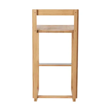 Outline banco de bar 75 cm - Carvalho aquecido laqueado–aço escovado - Kristina Dam Studio