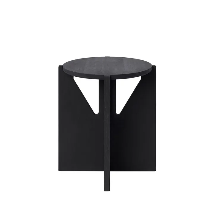 Stool banco redondo - Carvalho-preto, Ø36x42 cm - Kristina Dam Studio
