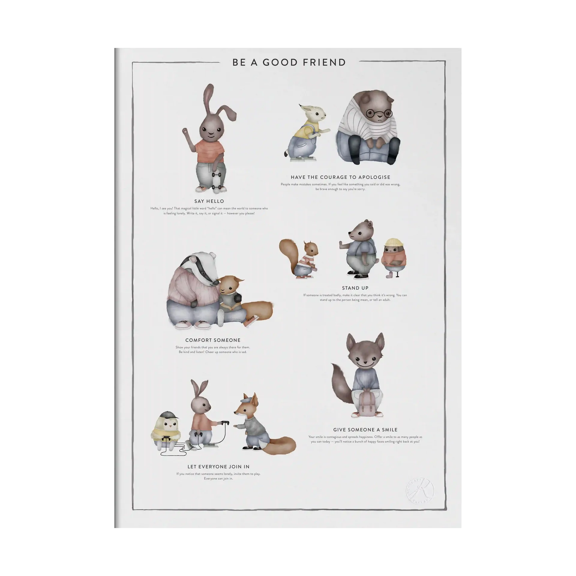 Póster Be a good friend, 50x70 cm Kunskapstavlan®