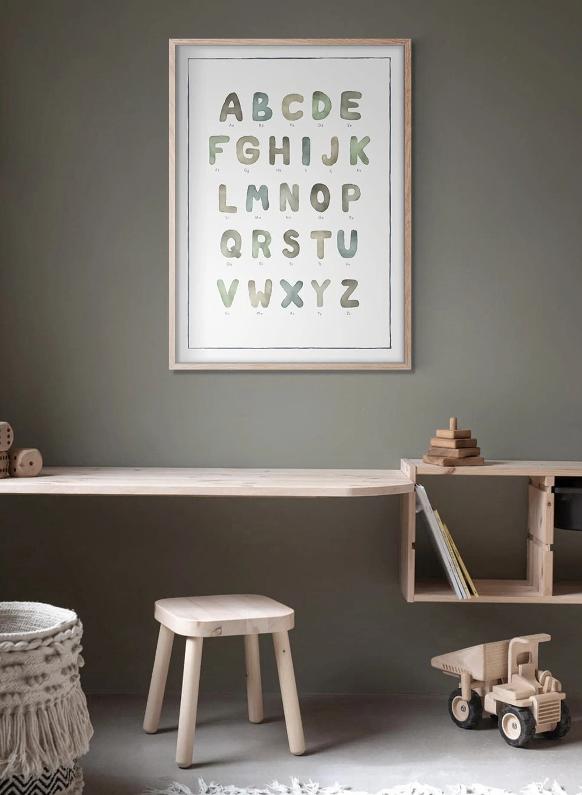 Póster The alphabet watercolour, 50x70 cm Kunskapstavlan®
