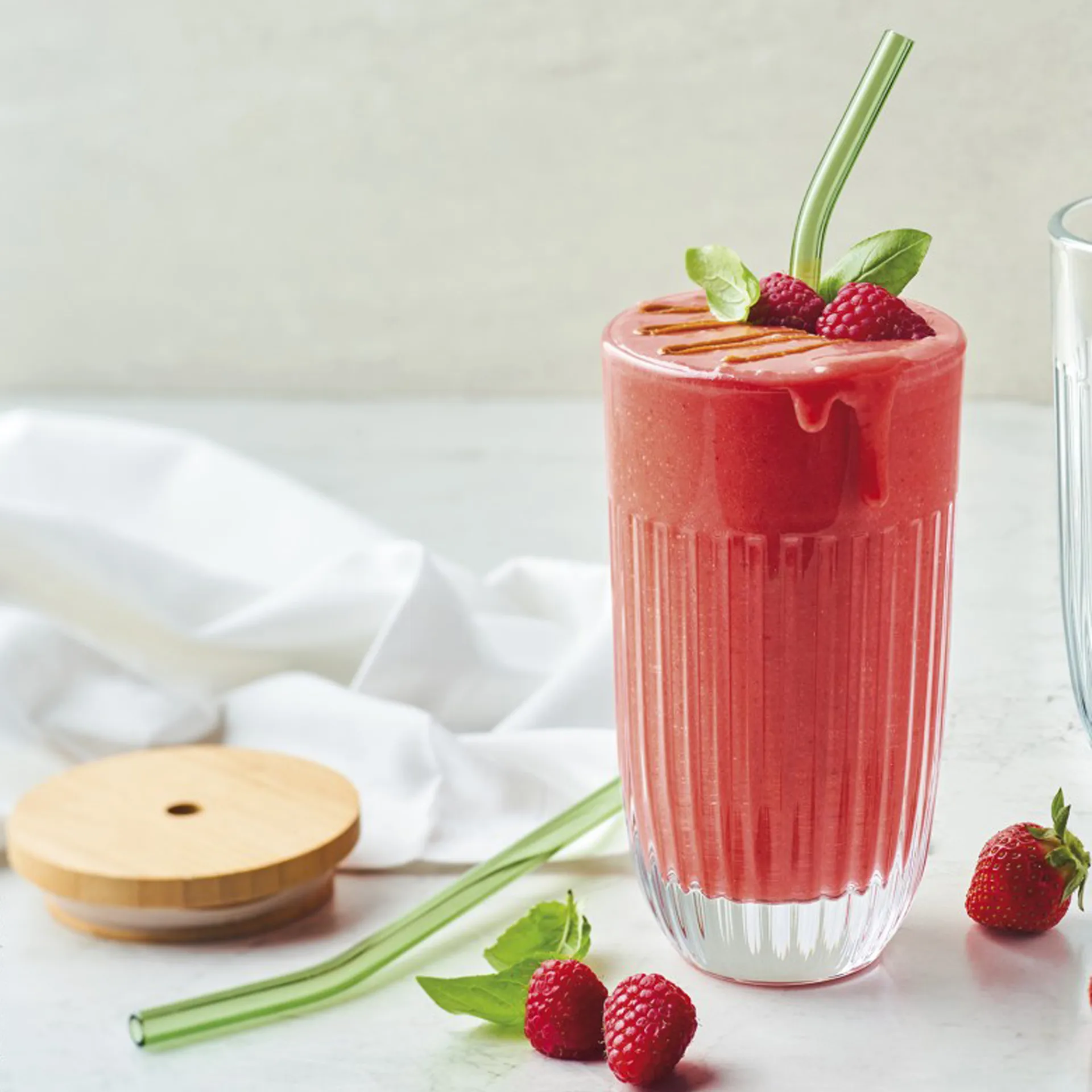 Copos de smoothie Ouessant com tampa e canudo 43 cl, Transparente La Rochère