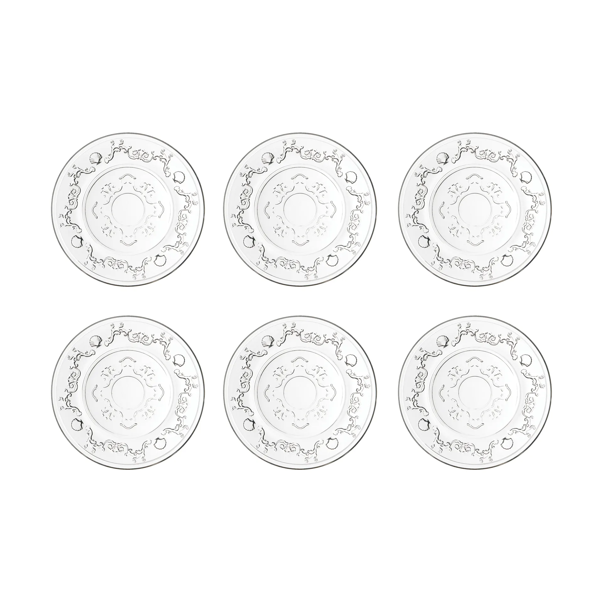 Versailles prato de sobremesa 6 unidades, Vidro La Rochère