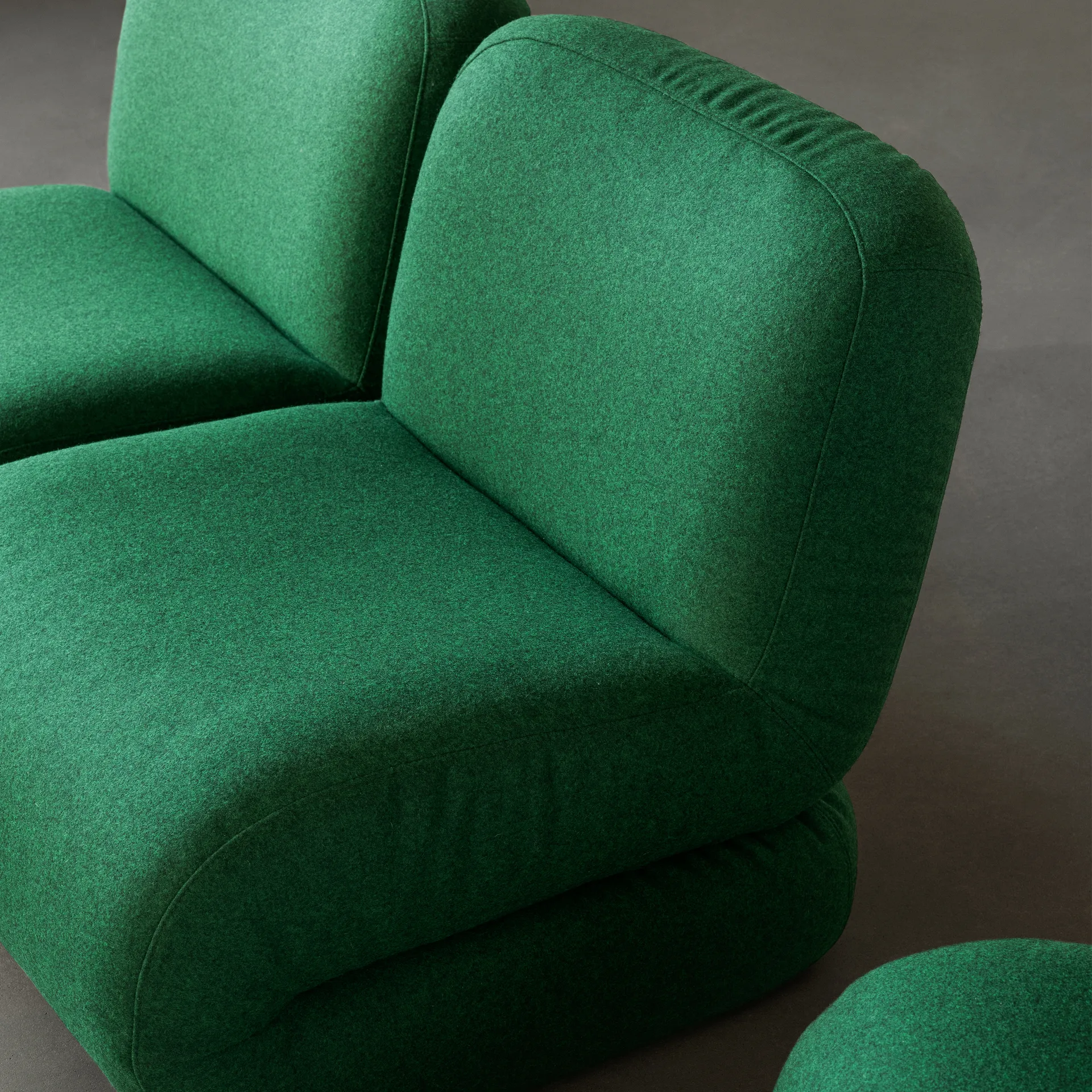 Bau poltrona, Divina melange-verde escuro, reto Lammhults