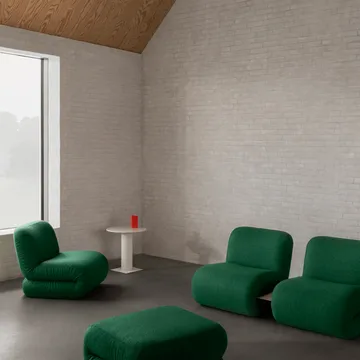 Bau poltrona - Divina melange-verde escuro, reto - Lammhults