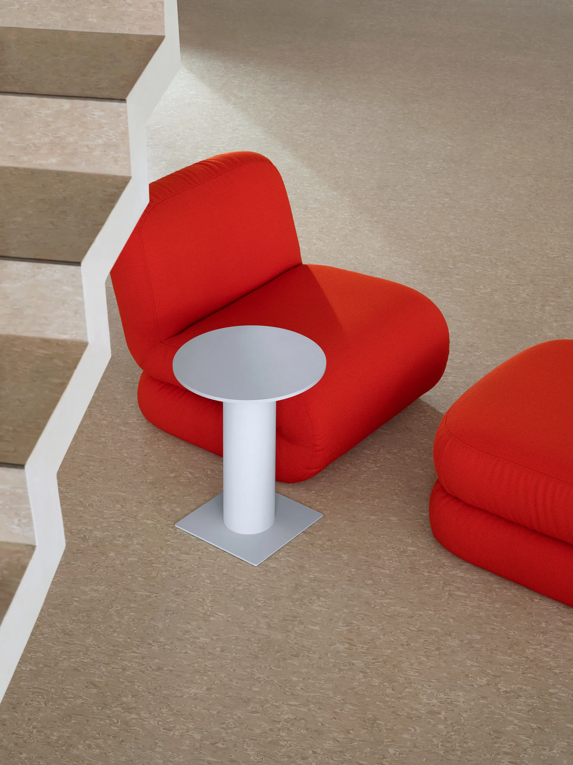 Bau poltrona, Vidar 0542 vermelho, reto Lammhults