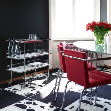 Carrinho de serviço Cargo - Laminado branco-cromo - Lammhults