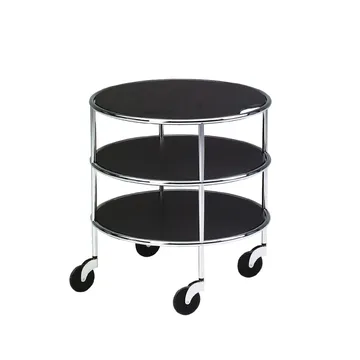 Mesa com rodas Chicago I - Laminado preto-cromo - Lammhults