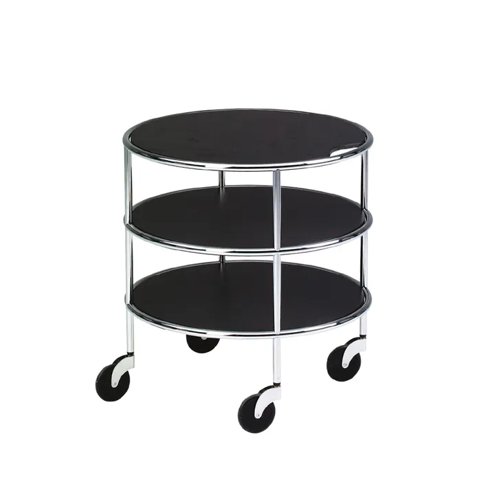 Mesa com rodas Chicago I - Laminado preto-cromo - Lammhults
