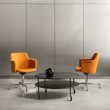 Mesa de centro Chicago - Laminado preto, Ø90 cm - Lammhults