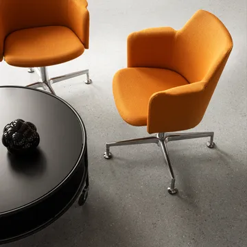 Mesa de centro Chicago - Laminado preto, Ø90 cm - Lammhults