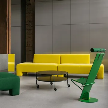 Mesa de centro Chicago - Laminado preto, Ø90 cm - Lammhults