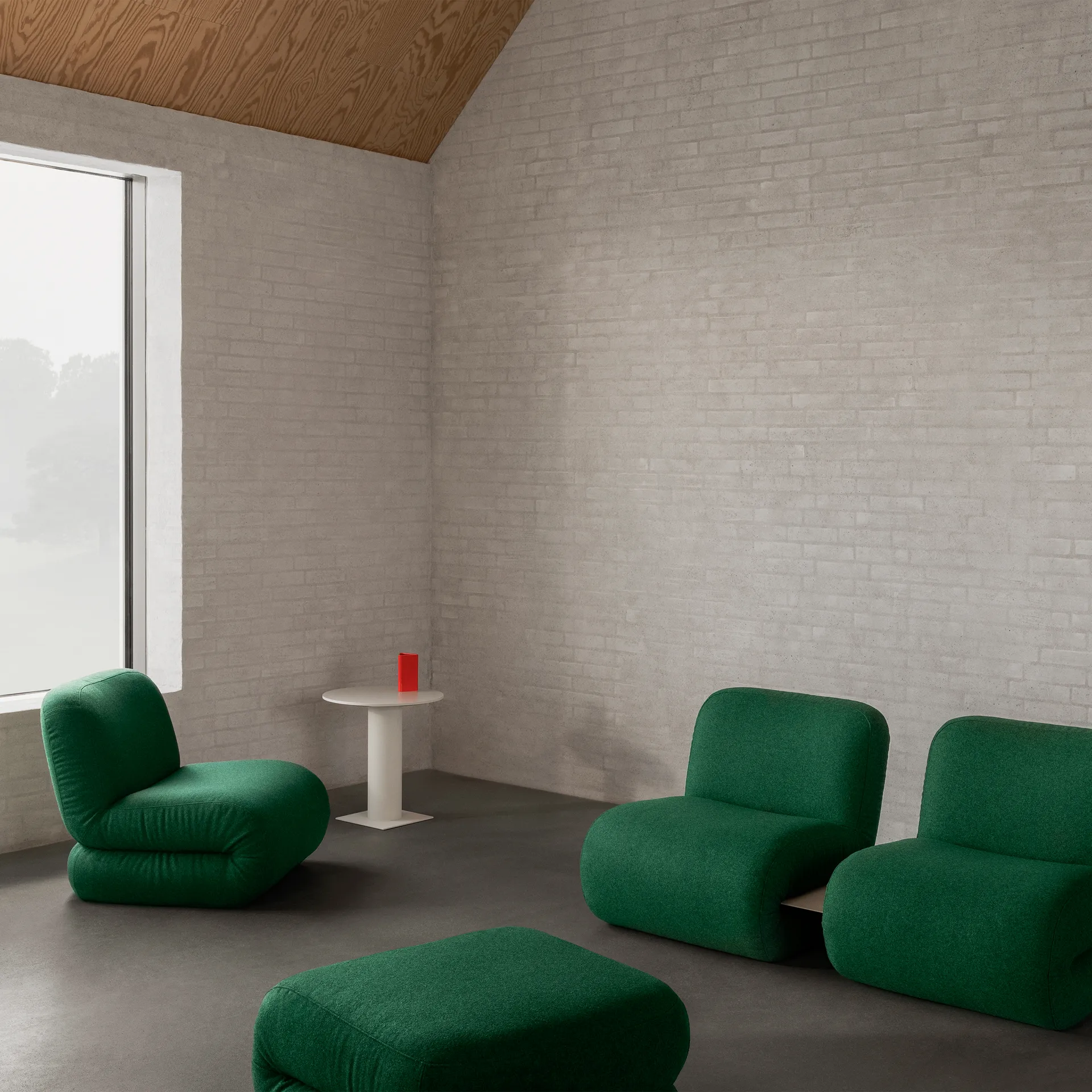 Poltrona BAU, Divina melange-verde escuro, reto Lammhults