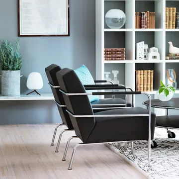 Poltrona Cinema - Elmo Nordic preto-cromo - Lammhults