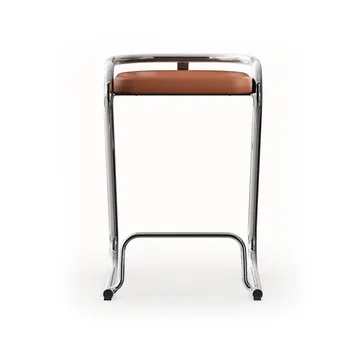 S70-3 banco de bar - Elmo Nordic couro Cognac-estrutura cromada - Lammhults