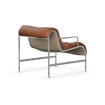 Sunny poltrona com braços - Couro Cognac–estrutura cromada - Lammhults