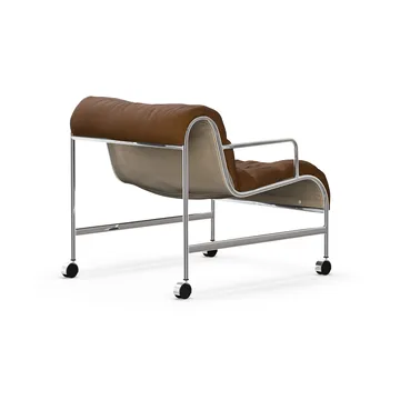 Sunny poltrona com braços - Vidar marrom-cromado suporte com rodas - Lammhults