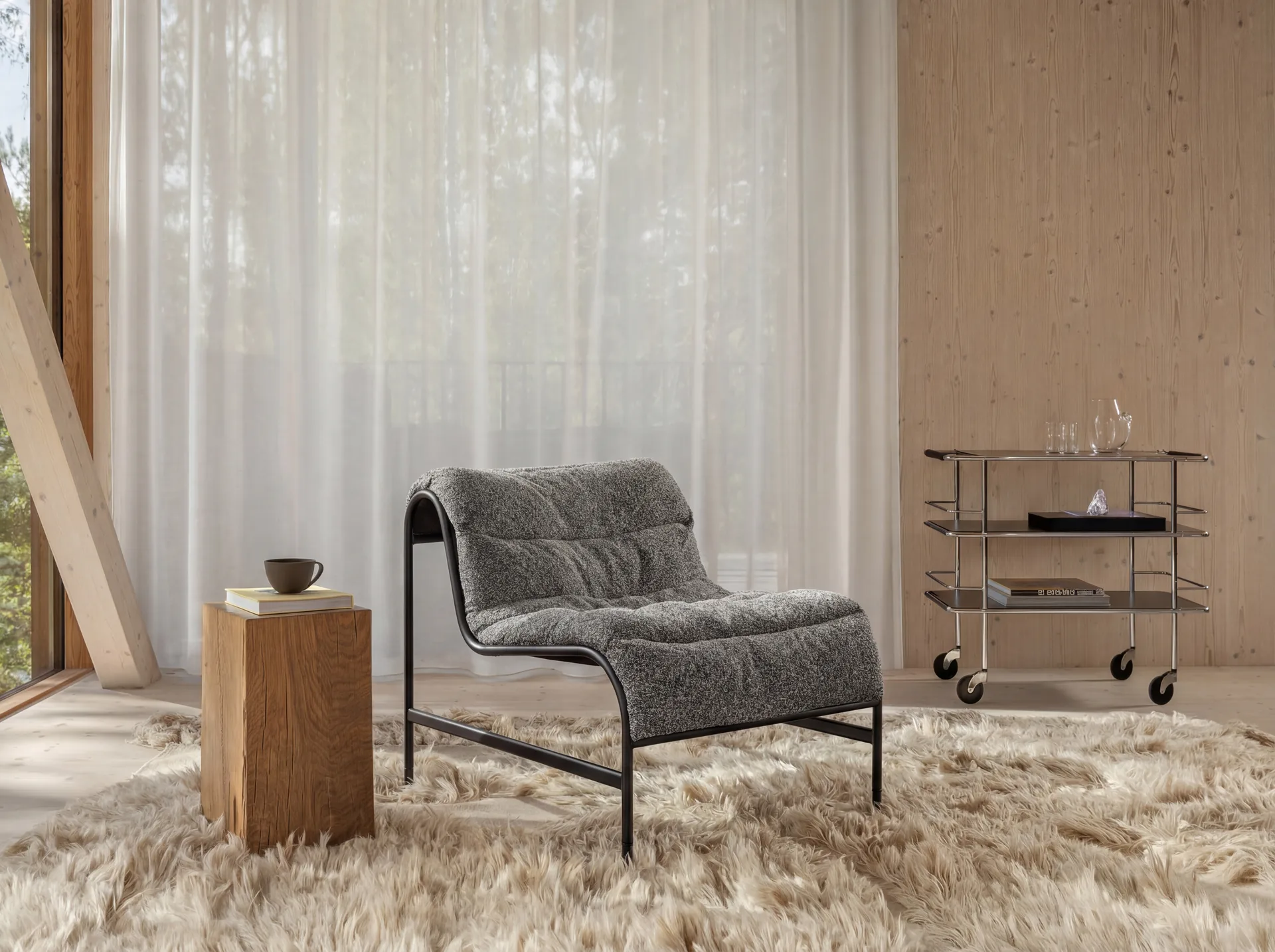 Sunny poltrona, Zero Preto-suporte preto fosco c/ rodas Lammhults