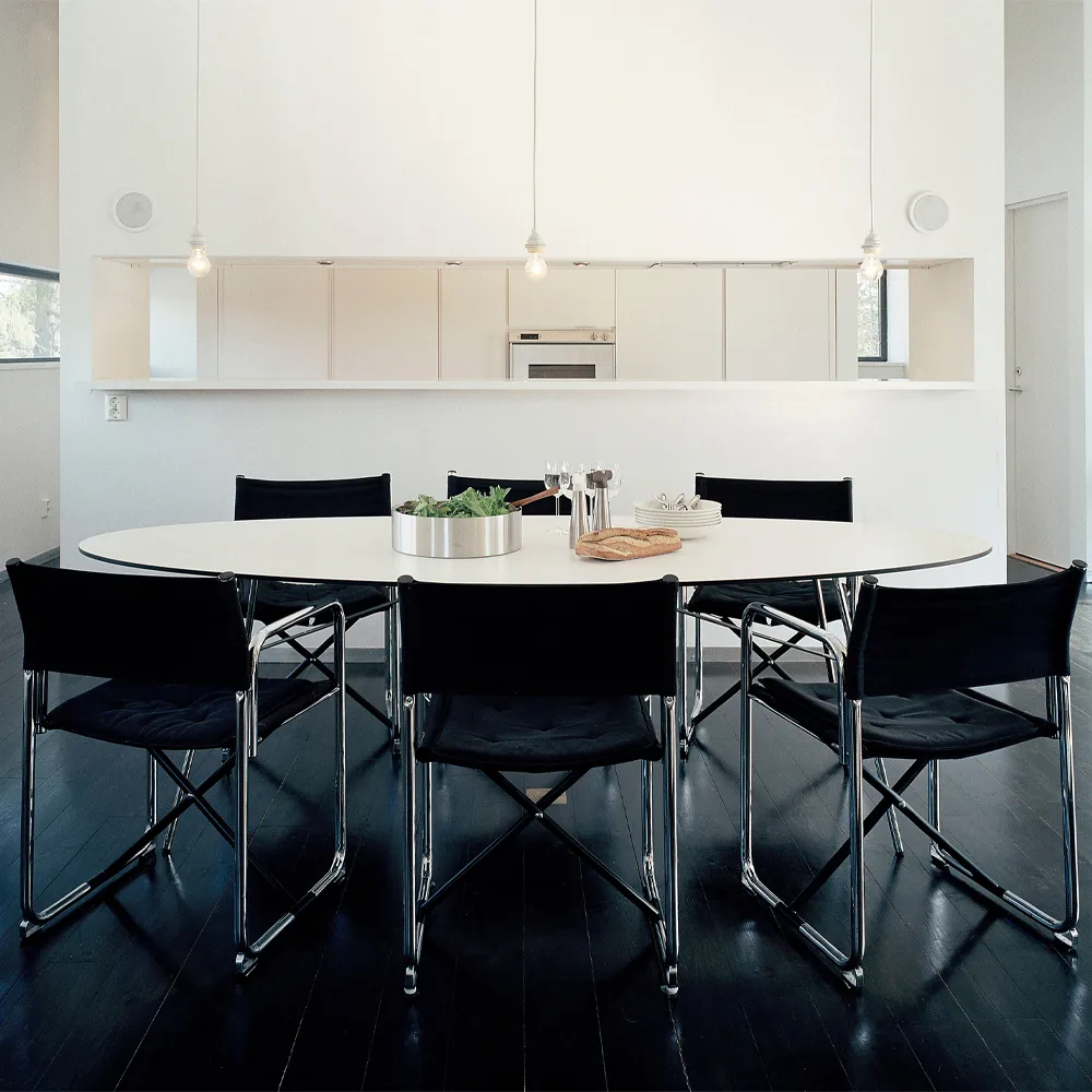 X75-2 cadeira com braços, Linho natural-cromo Lammhults