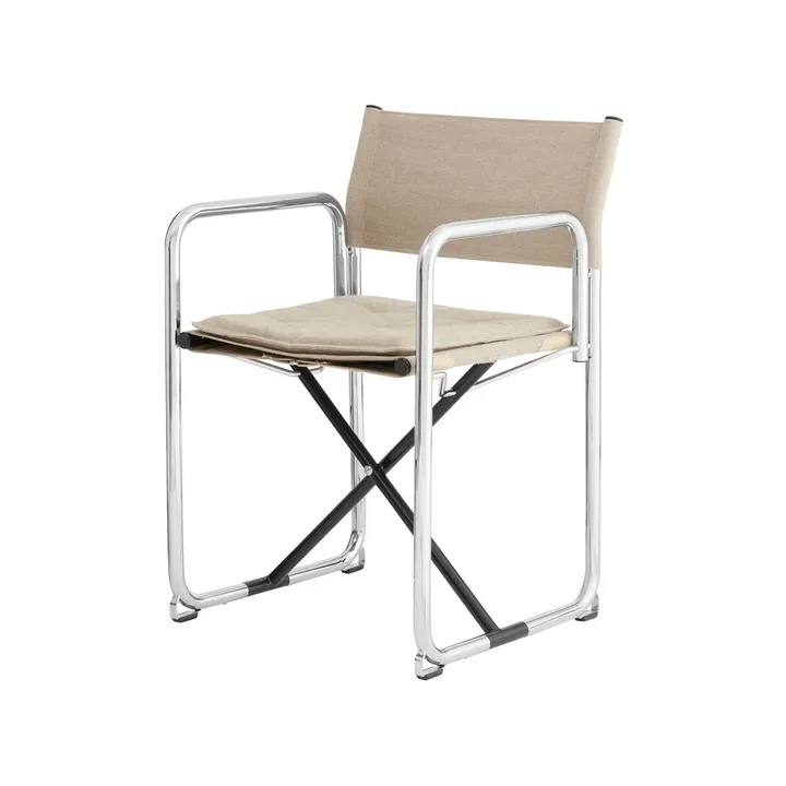 X75-2 cadeira com braços - Linho natural-cromo - Lammhults